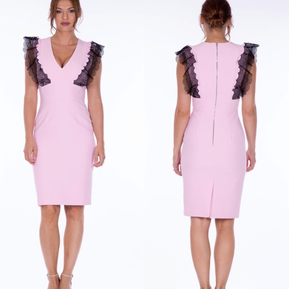 🆕 Mellaris Sofia Dress Pale Pink With Lace - Picture 1 of 16